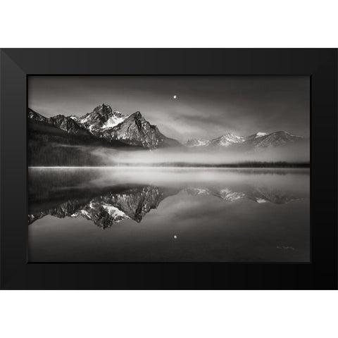 Moonset on McGown Peak Black Modern Wood Framed Art Print by Majchrowicz, Alan