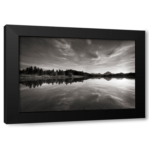 Oxbow Bend sunset Grand Teton National Park Black Modern Wood Framed Art Print by Majchrowicz, Alan