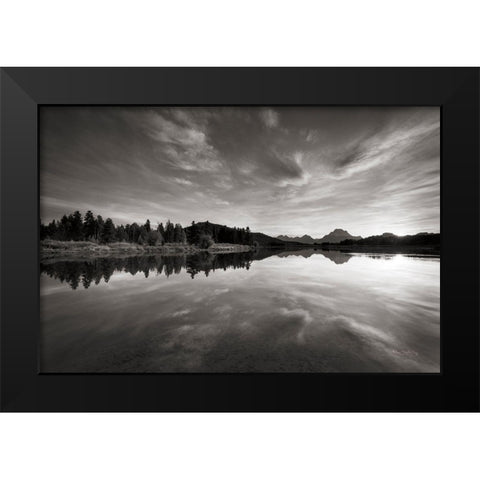 Oxbow Bend sunset Grand Teton National Park Black Modern Wood Framed Art Print by Majchrowicz, Alan