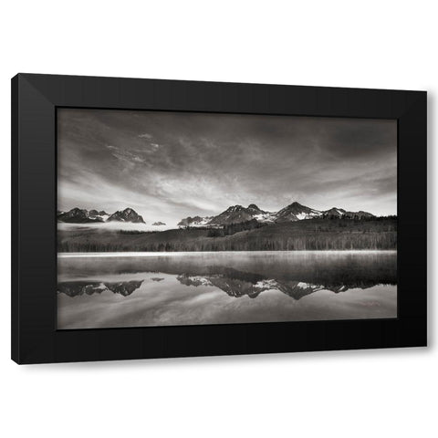Little Redfish Lake at Sunrise Black Modern Wood Framed Art Print with Double Matting by Majchrowicz, Alan