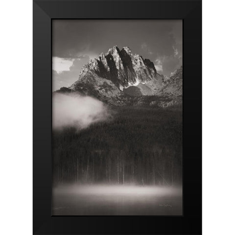Little Redfish Lake Mist I Black Modern Wood Framed Art Print by Majchrowicz, Alan