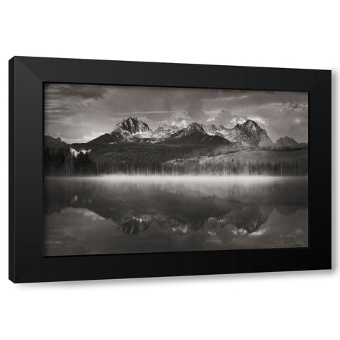 Little Redfish Lake Mist II Black Modern Wood Framed Art Print with Double Matting by Majchrowicz, Alan