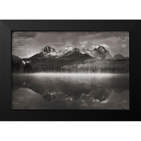 Little Redfish Lake Mist II Black Modern Wood Framed Art Print by Majchrowicz, Alan