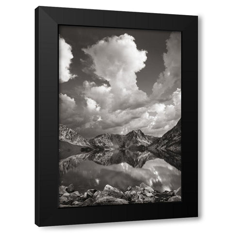 Sawtooth Lake Reflection II Black Modern Wood Framed Art Print with Double Matting by Majchrowicz, Alan