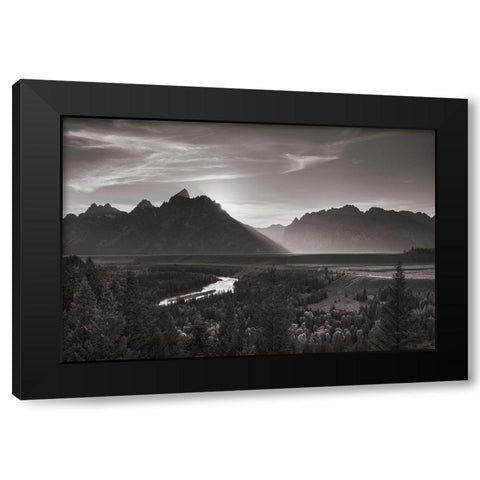 Snake River Overlook Grant Teton National Park  Black Modern Wood Framed Art Print by Majchrowicz, Alan