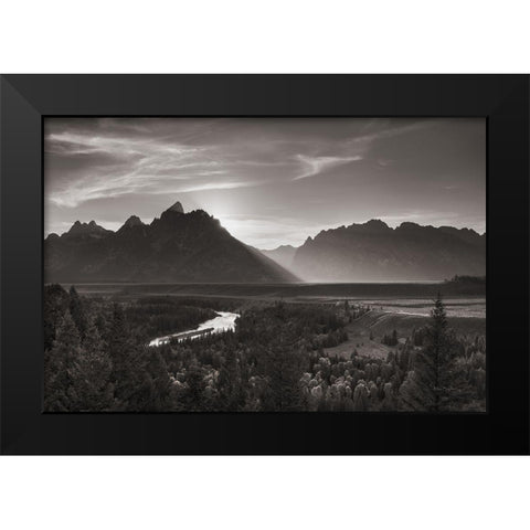 Snake River Overlook Grant Teton National Park  Black Modern Wood Framed Art Print by Majchrowicz, Alan