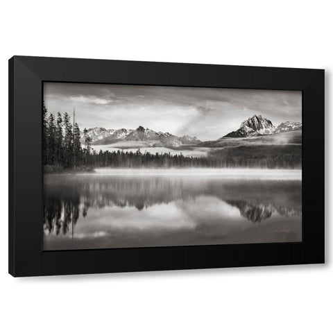 Little Redfish Lake Morning I Black Modern Wood Framed Art Print by Majchrowicz, Alan