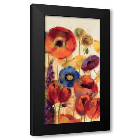 Joyful Garden Panel II Black Modern Wood Framed Art Print with Double Matting by Vassileva, Silvia