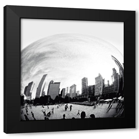 The Bean Chicago Bold Sq Black Modern Wood Framed Art Print by Van Swearingen, Debra