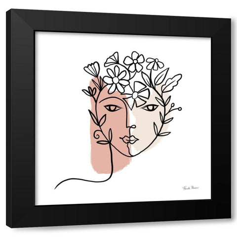 Face of Spring I Black Modern Wood Framed Art Print with Double Matting by Zaman, Farida