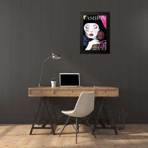 Fashion Black Modern Wood Framed Art Print by Charro, Mercedes Lopez