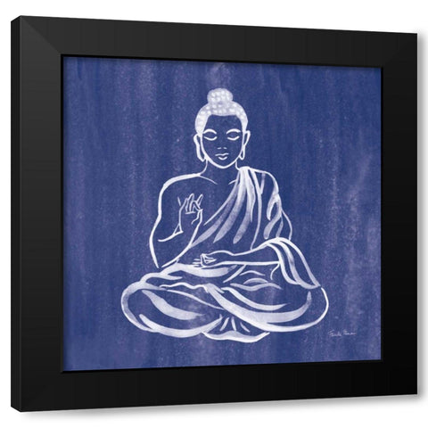 Buddha Black Modern Wood Framed Art Print with Double Matting by Zaman, Farida