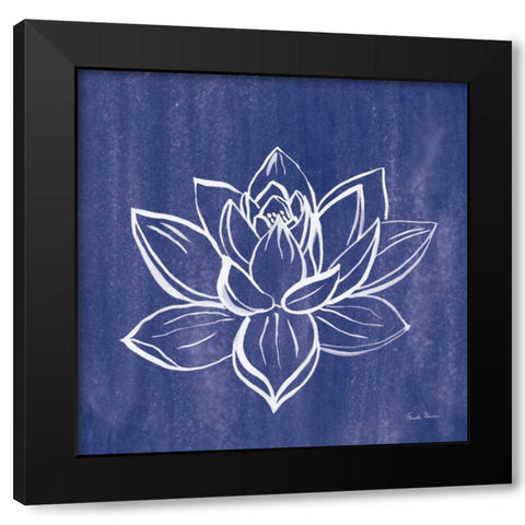 Lotus Black Modern Wood Framed Art Print with Double Matting by Zaman, Farida