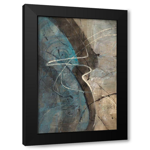 Ripple Effect Black Modern Wood Framed Art Print with Double Matting by Hristova, Albena