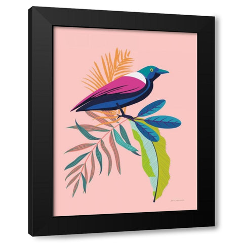 Exotic Birds I Black Modern Wood Framed Art Print by Escalante, Omar