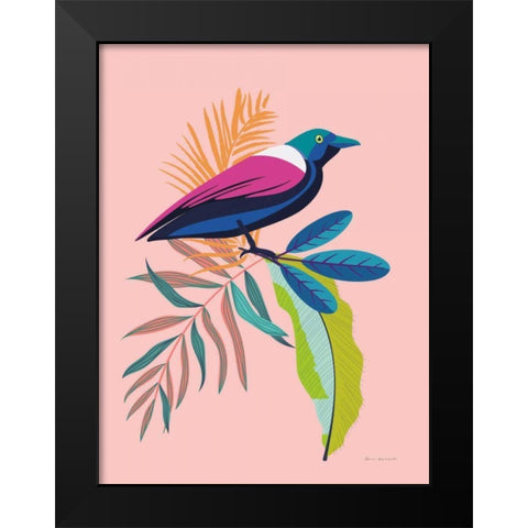 Exotic Birds I Black Modern Wood Framed Art Print by Escalante, Omar