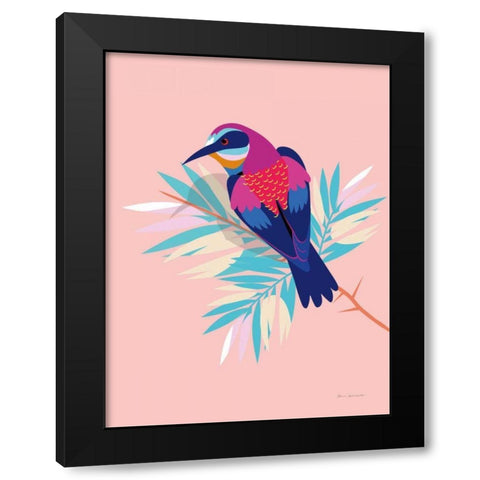 Exotic Birds II Black Modern Wood Framed Art Print by Escalante, Omar