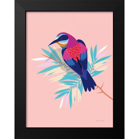 Exotic Birds II Black Modern Wood Framed Art Print by Escalante, Omar