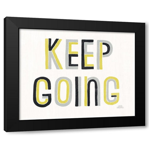 Retro Words II Yellow Black Black Modern Wood Framed Art Print with Double Matting by Marshall, Laura
