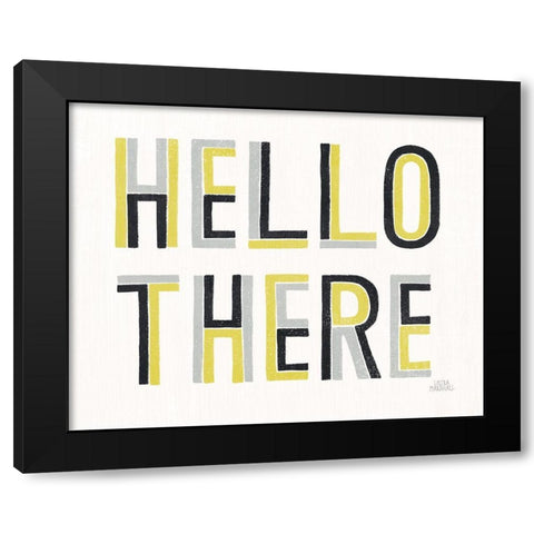Retro Words III Yellow Black Black Modern Wood Framed Art Print with Double Matting by Marshall, Laura