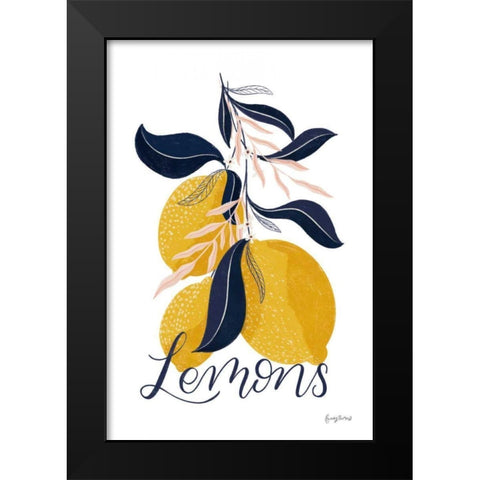 Lemons I Black Modern Wood Framed Art Print by Thorns, Becky