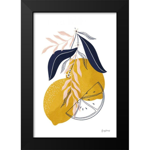 Lemons II Black Modern Wood Framed Art Print by Thorns, Becky