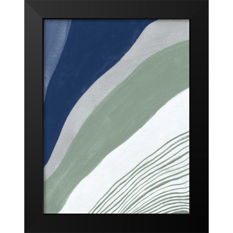 Blue Green Abstract IV Black Modern Wood Framed Art Print by Nai, Danhui