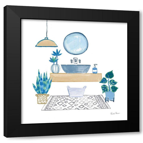 Relax I Tan Black Modern Wood Framed Art Print by Zaman, Farida