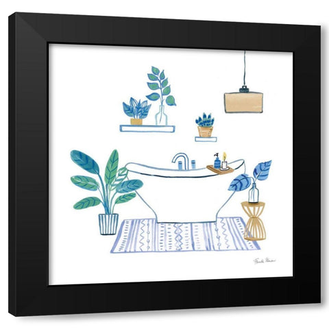 Relax II Tan Black Modern Wood Framed Art Print with Double Matting by Zaman, Farida