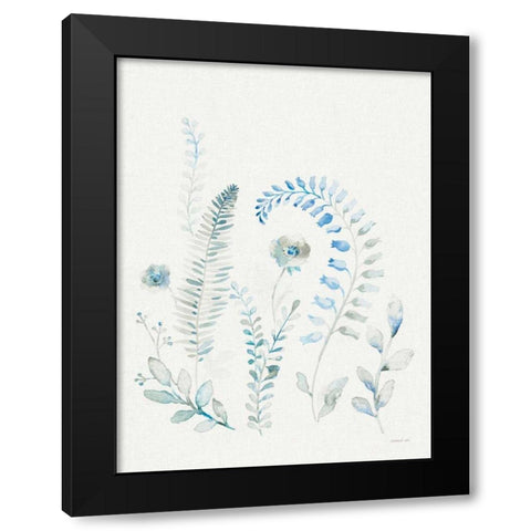 Malmo Garden II Linen Black Modern Wood Framed Art Print with Double Matting by Nai, Danhui