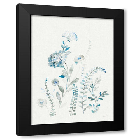 Malmo Garden III Linen Black Modern Wood Framed Art Print by Nai, Danhui