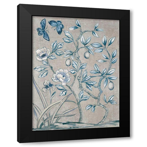 Shimmering Garden I Navy Black Modern Wood Framed Art Print with Double Matting by Purinton, Julia