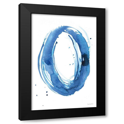 Bold Blue III Black Modern Wood Framed Art Print with Double Matting by Charro, Mercedes Lopez