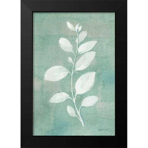 Sage Leaves II Black Modern Wood Framed Art Print by Nai, Danhui