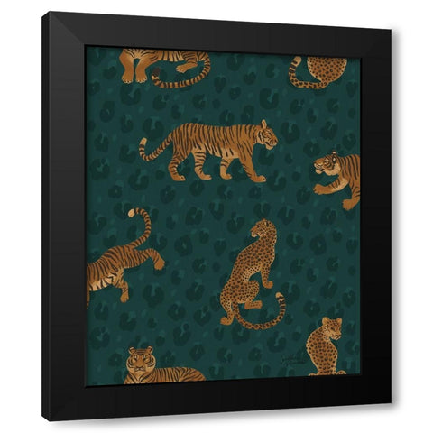 Big Cat Beauty Pattern IIC Black Modern Wood Framed Art Print by Penner, Janelle