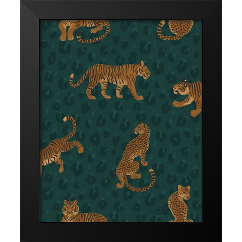 Big Cat Beauty Pattern IIC Black Modern Wood Framed Art Print by Penner, Janelle