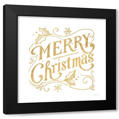 White and Bright Christmas IV Black Modern Wood Framed Art Print with Double Matting by Nai, Danhui