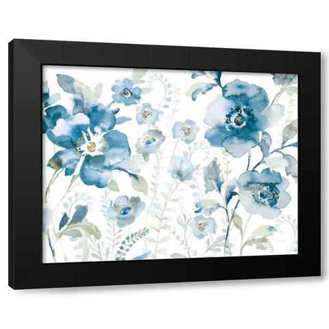 Blues of Summer XII Black Modern Wood Framed Art Print with Double Matting by Nai, Danhui