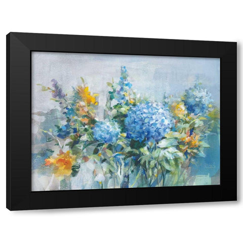 August Garden Black Modern Wood Framed Art Print with Double Matting by Nai, Danhui