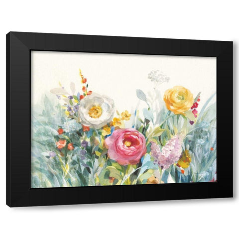 Garden Fullness Black Modern Wood Framed Art Print by Nai, Danhui