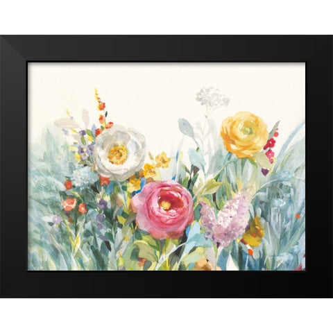 Garden Fullness Black Modern Wood Framed Art Print by Nai, Danhui