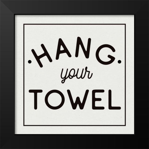 Bathroom Rules II Sq Black Modern Wood Framed Art Print by Wild Apple Portfolio