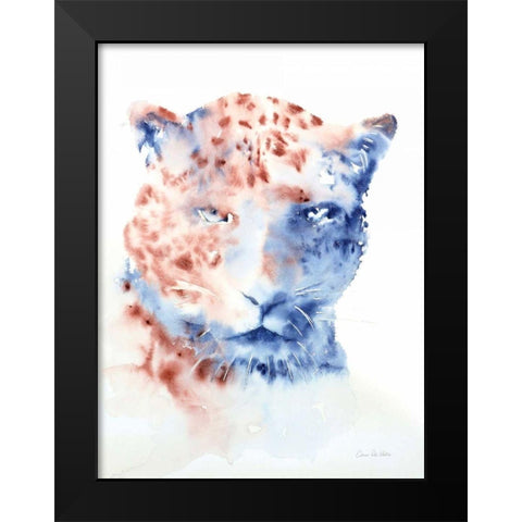 Copper and Blue Cheetah Black Modern Wood Framed Art Print by Valle, Aimee Del