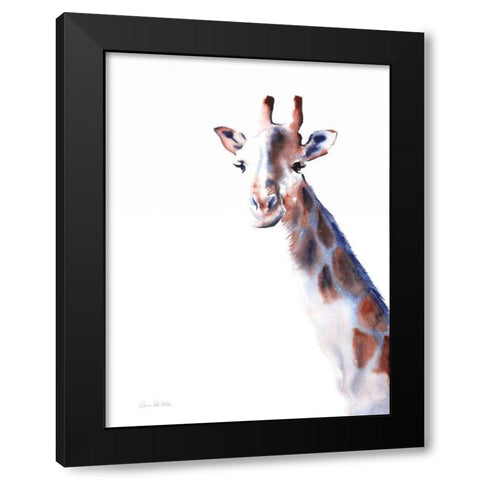 Copper and Blue Giraffe Black Modern Wood Framed Art Print with Double Matting by Valle, Aimee Del