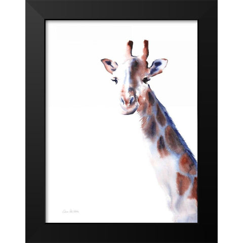 Copper and Blue Giraffe Black Modern Wood Framed Art Print by Valle, Aimee Del