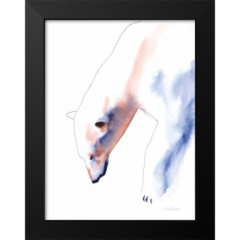 Copper and Blue Polar Bear Black Modern Wood Framed Art Print by Valle, Aimee Del