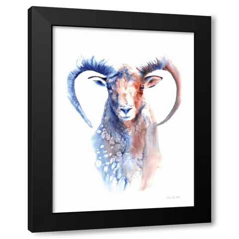Copper and Blue Ram Black Modern Wood Framed Art Print by Valle, Aimee Del