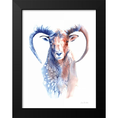 Copper and Blue Ram Black Modern Wood Framed Art Print by Valle, Aimee Del
