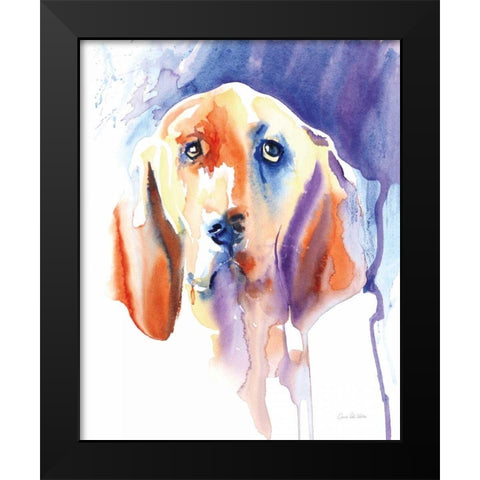Basset Hound Black Modern Wood Framed Art Print by Valle, Aimee Del