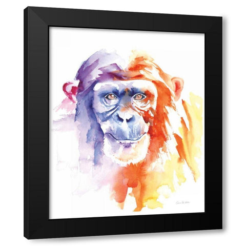 Chimpanzee II Black Modern Wood Framed Art Print with Double Matting by Valle, Aimee Del